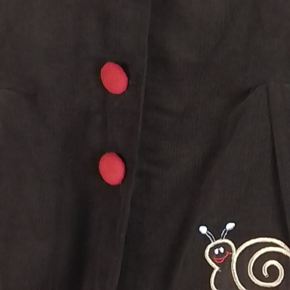 Maria Elena Size 6 Fleece Lined Corduroy Swing Coat in Brown w/ Embroidery‎ - Picture 12 of 12